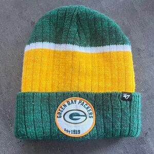 47 Brand Green and Yellow Packers Beanie